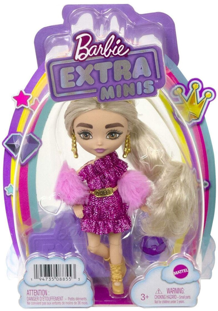 Міні-лялька Mаttel Barbie Extra Рожеве вбрання 14 см (0194735088553) - зображення 1
