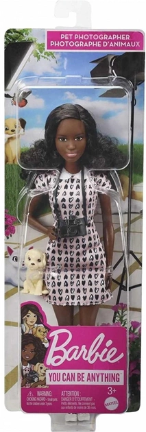 Lalka z akcesoriami Mattel Barbie Career Doll Domestic Animal Photographer 29 cm (0194735015139) - obraz 1