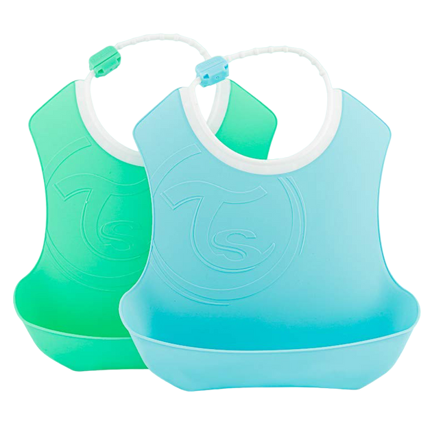 Śliniaki z kieszonką Twistshake Soft Bib 4 m + pastelowo niebieski i pastelowo zielony 2 szt (7350083122209) - obraz 1