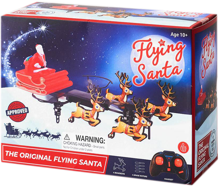Latające sanie Świętego Mikołaja sterowane pilotem Thumbs Up! Flying Santa Remote-Control Sleigh (5060820072002) - obraz 1