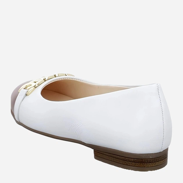 Baleriny damskie skórzane ARA 1231342-05 38 Białe (4054928329763) - obraz 3