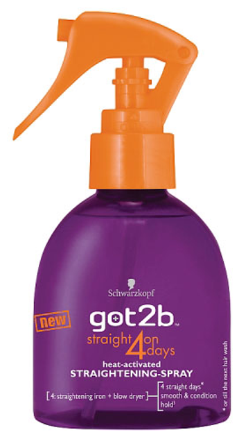 Termoochronny spray do włosów Got2b by Schwarzkopf Straight on 4 Days Spray prostujący 200 ml (9000100418645) - obraz 1
