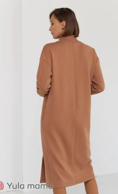 Теплое платье для беременных и кормящих из трикотажа "Maisie Warm" размер XL Юла Мама Бежевый - Фото 3 Теплое платье для беременных и кормящих из трикотажа "Maisie Warm" размер XL Юла Мама Бежевый - изображение 3