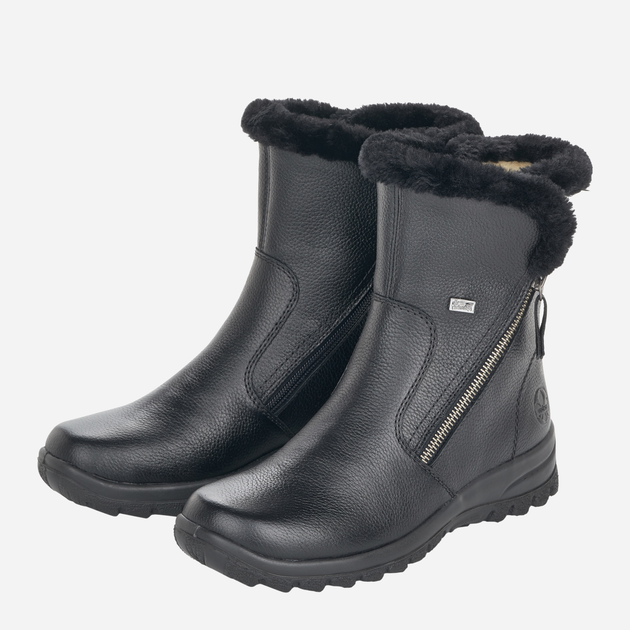 Zimowe trzewiki damskie skórzane RIEKER Z7181-00 40 26.1 cm Czarne (4060596053787) - obraz 3