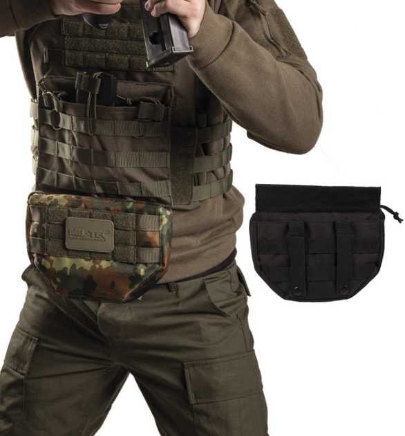 Результат напашник Mil-Tec MOLLE DROP DOWN POUCH Black 13486302 - зображення 2