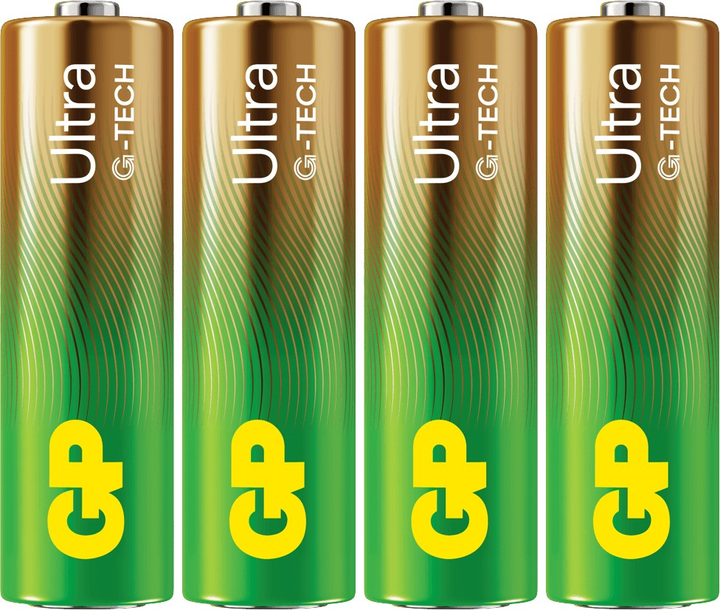 Bateria alkaliczna GP Ultra Alkaline AA Batteries 15AU/LR6 1.5V (4-Pack) (4891199220180) - obraz 1