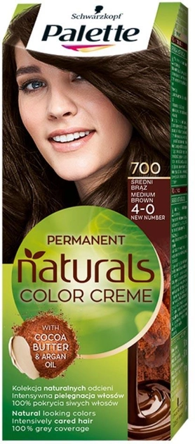 Farba do włosów Palette Permanent Naturals Color Creme trwale koloryzująca 700/ 4-0 Średni Brąz (3838824171449) - obraz 1
