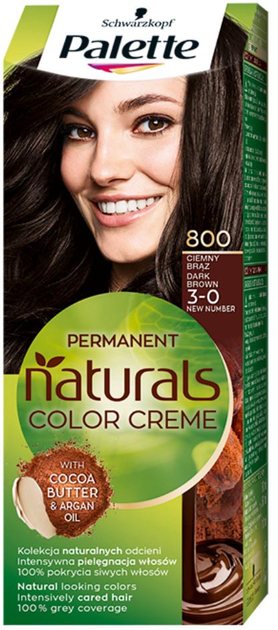 Farba do włosów Palette Permanent Naturals Color Creme trwale koloryzująca 800/ 3-0 Ciemny Brąz (3838824171524) - obraz 1