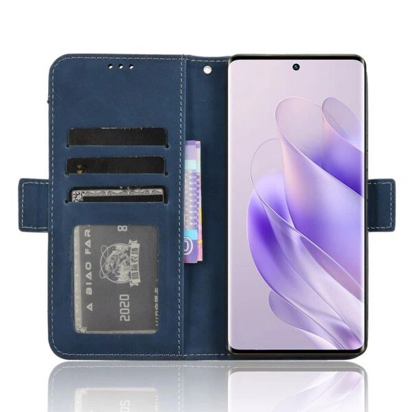 Чехол-книжка с кармашками Deexe Wallet Stand для Infinix Zero 30 - Blue - изображение 4
