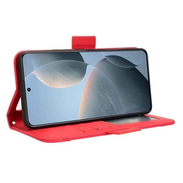 Чехол Deexe Wallet Stand для Xiaomi Poco X6 Pro - Red - изображение 4