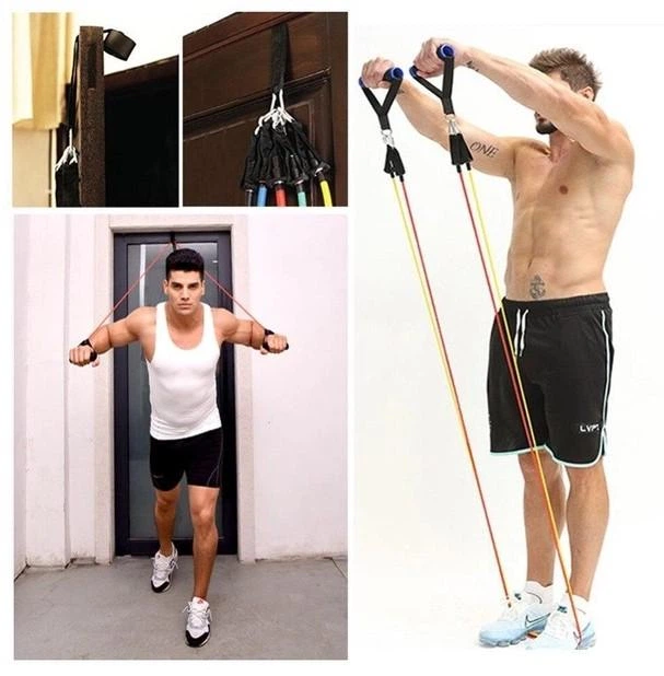 Универсальный набор трубчатых эспандеров фитнес резинки Exercise Pipe - изображение 3