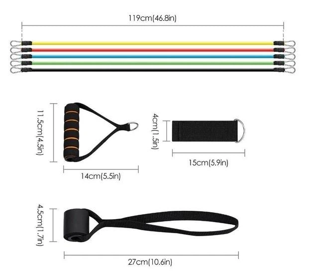 Универсальный набор трубчатых эспандеров фитнес резинки Exercise Pipe - изображение 8