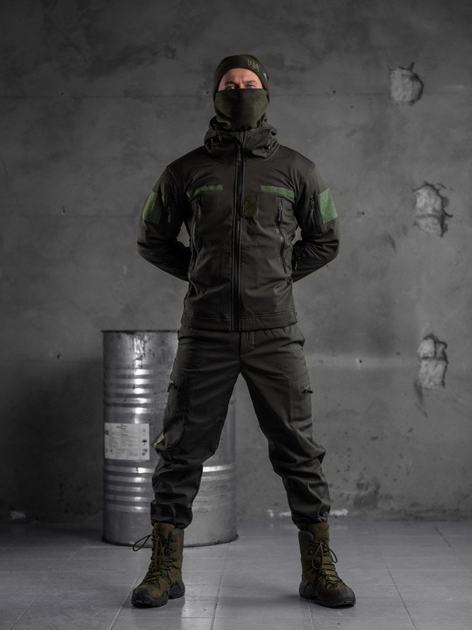 Тактический костюм софтшел олива aura Вт0478 K1 5-2 L - изображение 1