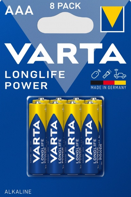 Батарейка Varta Longlife Power AAA BLI 8 шт (BAT-VAR-0000036) - зображення 1