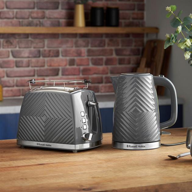 Електрочайник Russell Hobbs Groove Grey 26382-70 (AGD-CZA--0000098) - зображення 10