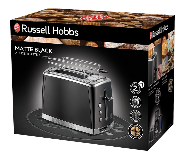 Тостер Russell Hobbs Matte Black 2 Slice 26150-56 (AGD-TOS--0000059) - зображення 8