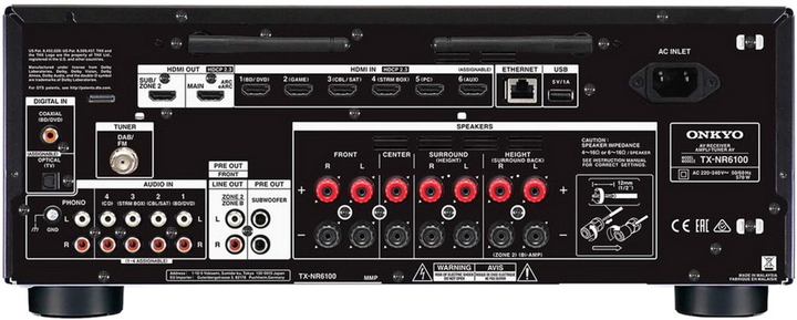 AV-ресивер Onkyo TX-NR6100 Black (4573211159530) - зображення 4
