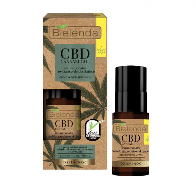 Сироватка-бустер Bielenda CBD Cannabidiol для зволоження та детоксикації шкіри обличчя 15 мл (5902169036218) - зображення 1