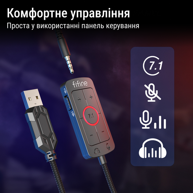 Навушники Fifine H9 Black 7.1 - зображення 6