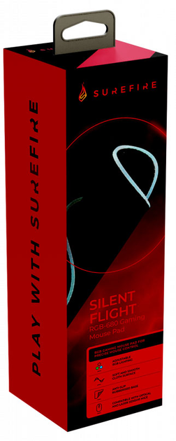 Podkładka gamingowa SUREFIRE Silent Flight RGB-680 L Speed/Control Black (23942488132) - obraz 3