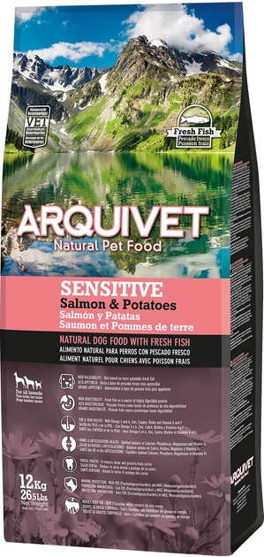 Sucha karma Arquivet Sensitive losos z ziemniakami 12 kg (8435117892859) - obraz 1