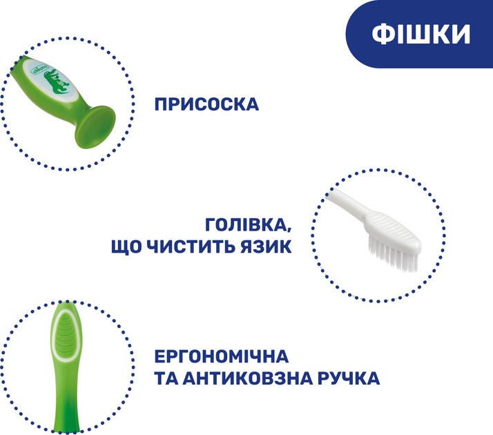Зубная щетка Chicco 3-6 лет Зеленая (09079.20.20) (2900990799879) - изображение 6