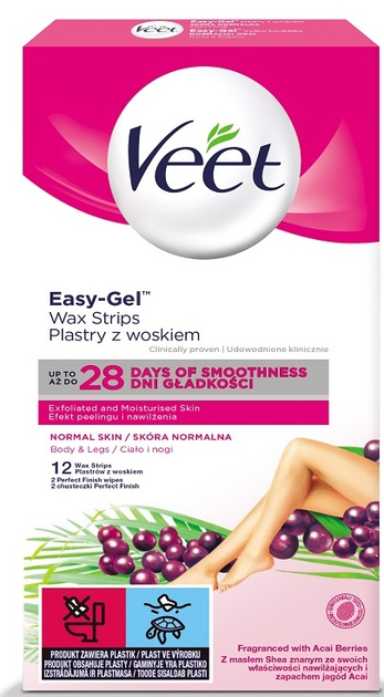 Смужки Veet для депіляції тіла для нормальної шкіри 12 шт (4053700292455) - зображення 1