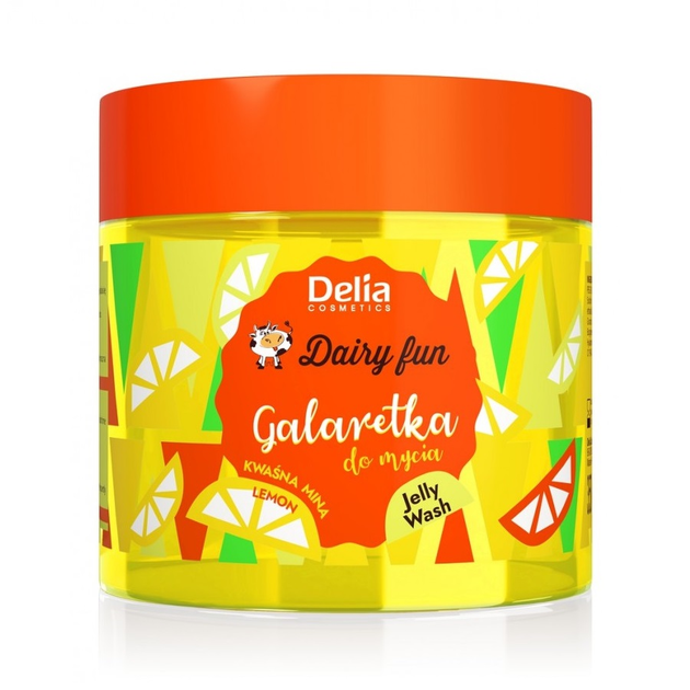 Galaretka do mycia ciała Delia Dairy Fun Kwaśna Mina Lemon 350 g (5906750800844) - obraz 1
