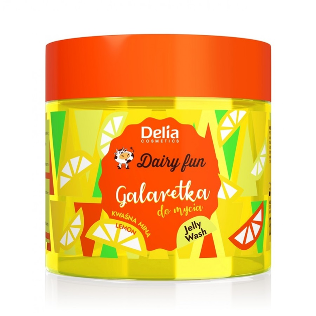 Желе для душу Delia Dairy Fun Кисла Міна Лимон 350 г (5906750800844) - зображення 1