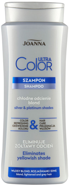 Шампунь Joanna Ultra Color для надання платинового відтінку світлому та знебарвленому волоссю 400 мл (5901018014124) - зображення 1