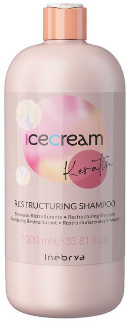Szampon Inebrya Ice Cream Keratin restrukturyzujący 1000 ml (8008277263106) - obraz 1