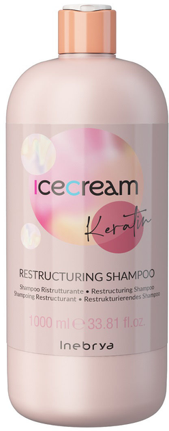 Szampon Inebrya Ice Cream Keratin restrukturyzujący 1000 ml (8008277263106) - obraz 1