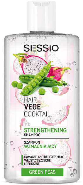 Шампунь Sessio Hair Vege Cocktail зміцнювальний з протеїнами гороху 300 г (5900249012886) - зображення 1