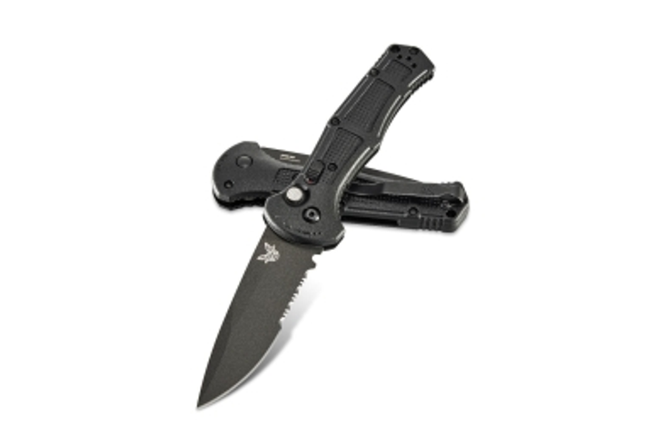 Ніж Benchmade "Claymore" Auto, напівсеррейтор, чорний - зображення 1