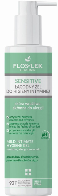 Гель для інтимної гігієни Floslek для чутливої шкіри ніжний 225 мл (5905043022628) - зображення 1