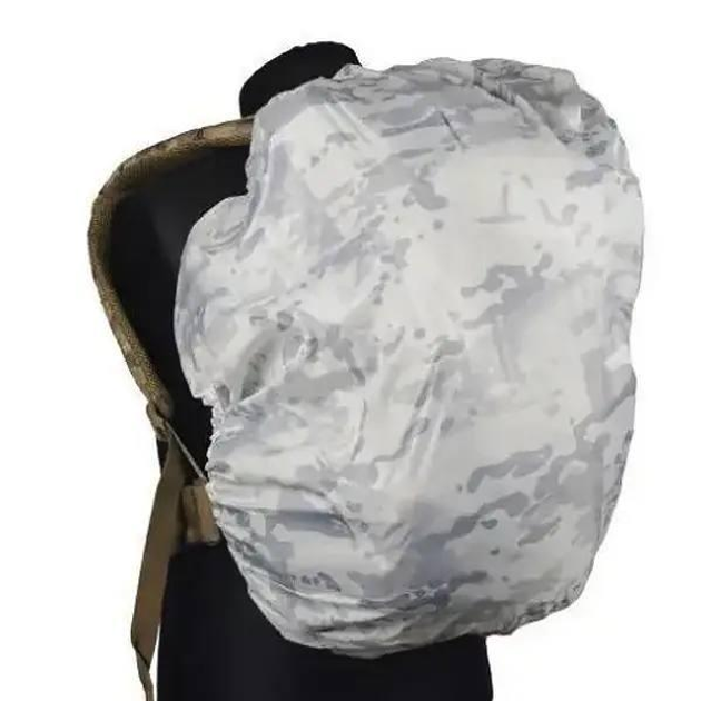 Чохол SoftShell на рюкзак маскувальний білий мультикам, кавер зимовий - зображення 1