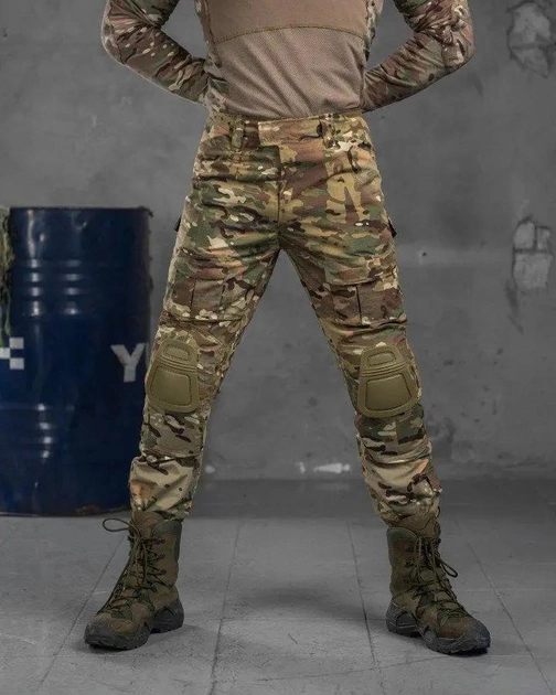Весняні тактичні чоловічі штани з наколінниками 3XL мультикам - зображення 1