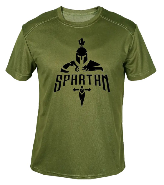 Футболка потоотводящая военная ВСУ с принтом "Спартан " в оливе XL - изображение 1