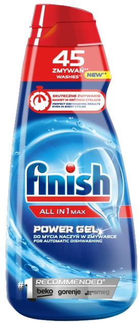 Żel do mycia naczyń w zmywarce Finish All in 1 Max power 900 ml (5908252000012) - obraz 1