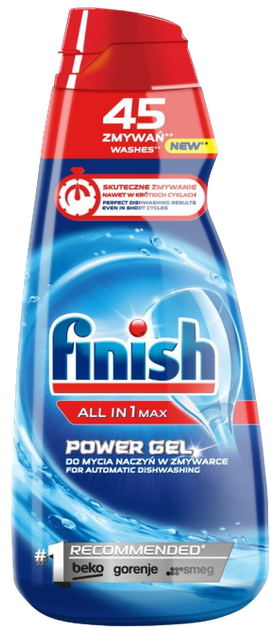 Żel do mycia naczyń w zmywarce Finish All in 1 Max power 900 ml (5908252000012) - obraz 1