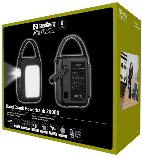 УМБ Sandberg Hand Crank 20000mAh Black (5705730420795) - зображення 4