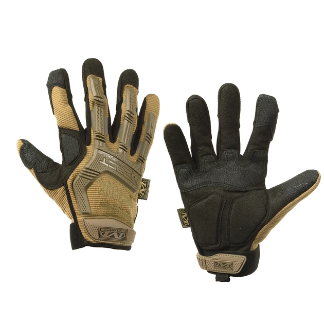 Тактические перчатки военные с закрытыми пальцами и накладками Механикс MECHANIX MPACT Песочный XXL - изображение 1
