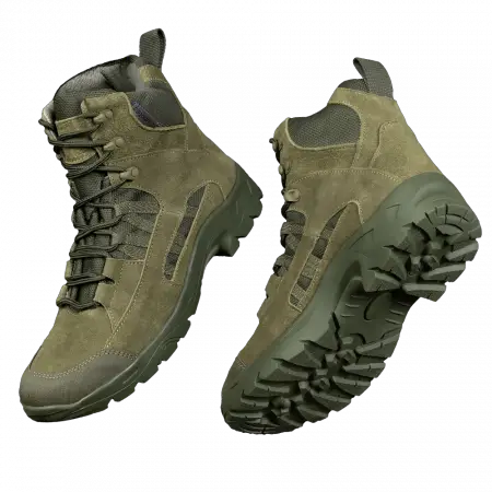Чоловічі демісезонні черевики Oplot Оливковий 46 р Kali AI554 з натурального зносостійкого нубуку покриті гідрофобним просоченням дихаюча підкладка - зображення 1