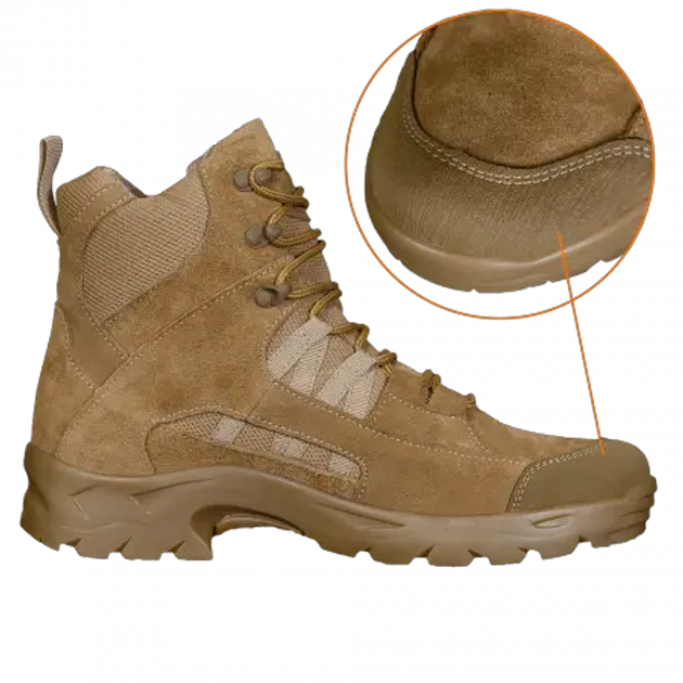 Чоловічі демісезонні черевики Oplot Койот 42 р Kali AI557 з натурального зносостійкого нубука носок черевика виготовлено зі шкіри із захисним покриттям - зображення 2