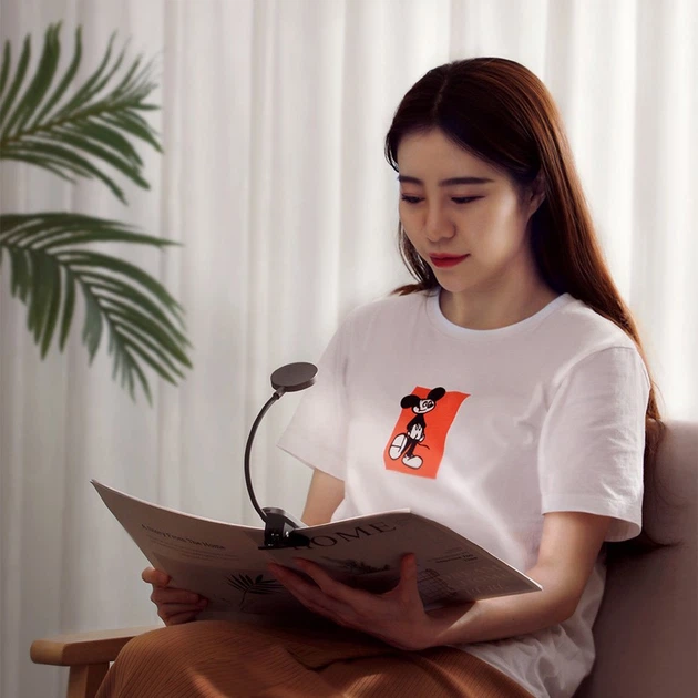 LED светильник для чтения Baseus Comfort Reading Mini Clip Lamp с клипсой 3W 4000K 350mAh Dark Gray (DGRAD-0G) - изображение 9