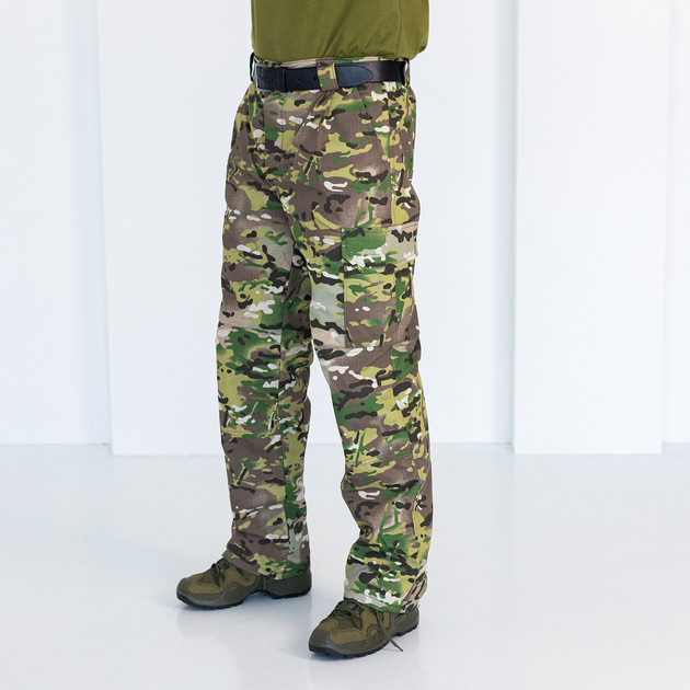 Брюки зимние Мультикам, мужские утепленные камуфляжные брюки на нетканой подкладке 50 - изображение 2