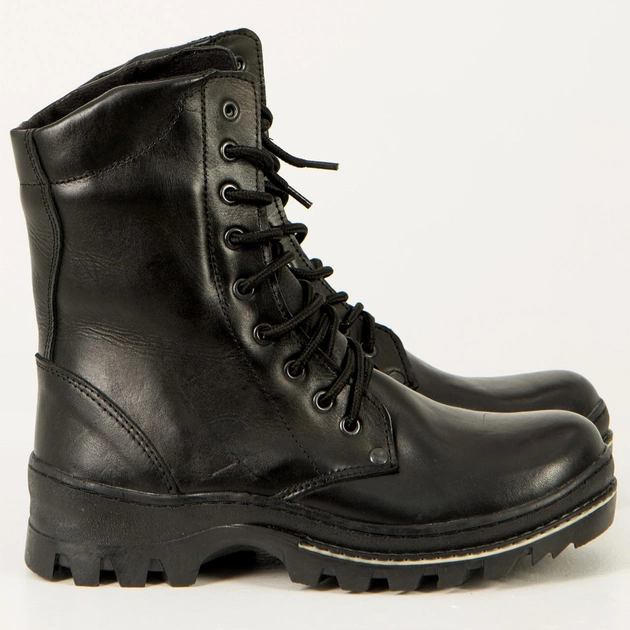 Берцы зимние кожаные черные, натуральный мех, подошва антистат, ботинки мужские Размер 43 - изображение 1