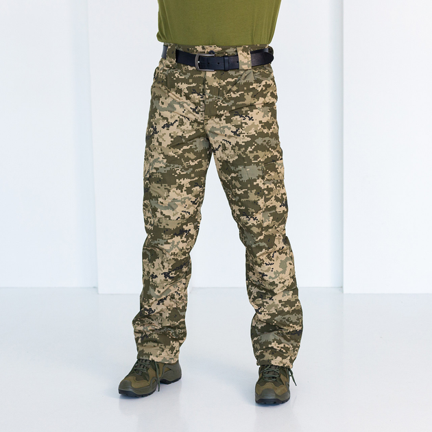 Брюки зимние Пиксель, мужские утепленные камуфляжные брюки на нетканой подкладке 48 - изображение 1