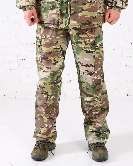 Брюки зимние мультикам, мужские утепленные камуфляжные брюки Мультикам на нетканой подкладке 52 - изображение 1