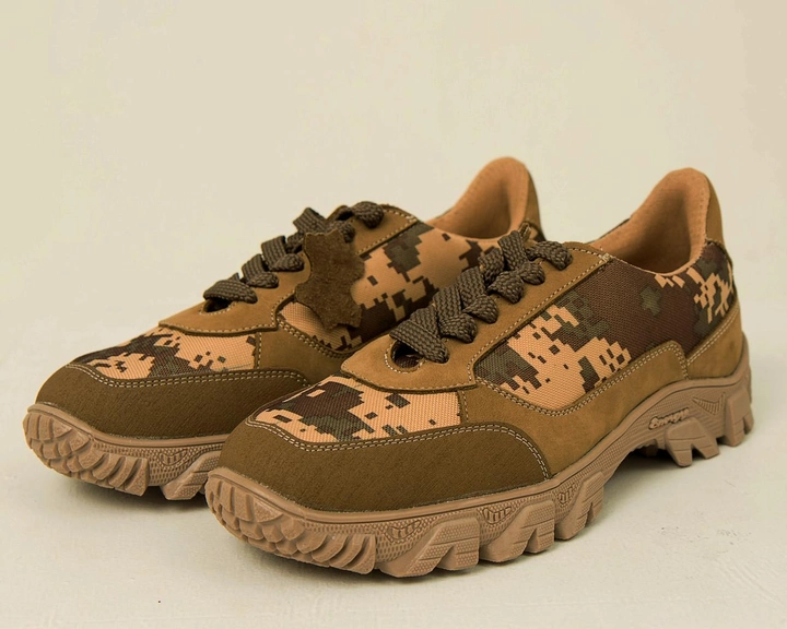 мужские кроссовки с усиленным носком цвет бежевый с вставками пиксель, подошва Энерджи, 40 - изображение 1